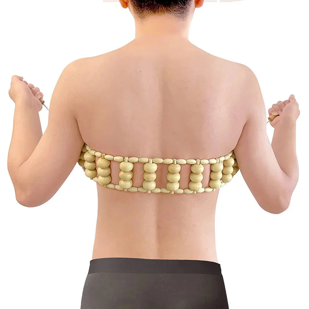 Wooden Therapy Cellulite Massage Roller Handmade Back Massager Brown
