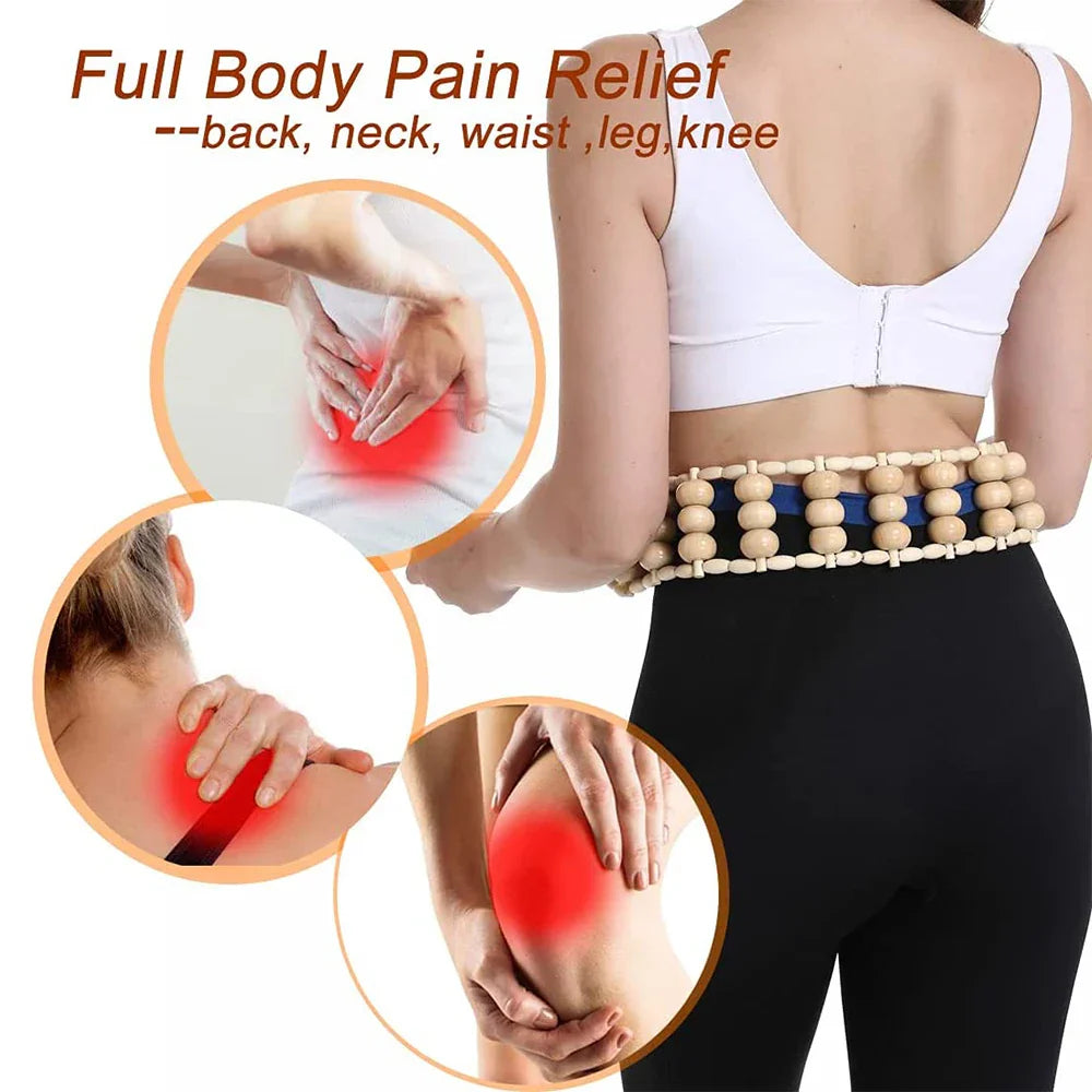 Wooden Therapy Cellulite Massage Roller Handmade Back Massager Brown