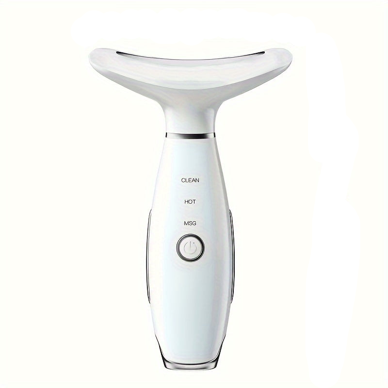 USB Rechargeable Facial & Neck Massager with 3 Massage Modes(White)-0