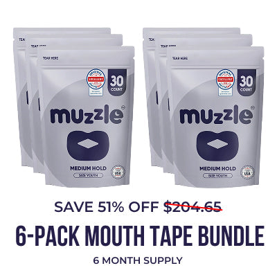 Muzzle® Mouth Tape For Youth (Medium Hold) 6 Pack